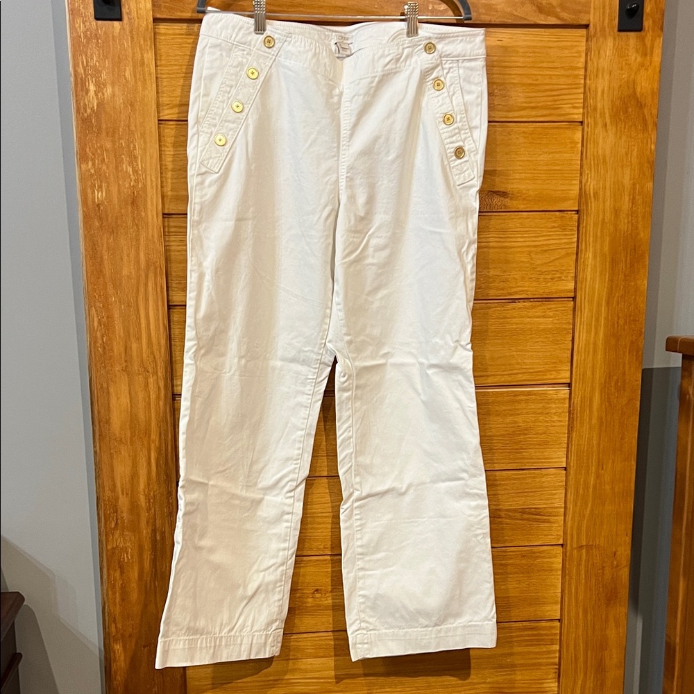 J. Crew White Pants with Elegant Details